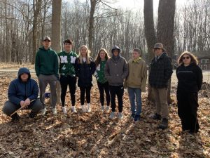 Nine Mendon students outside at the Envirothon competition
