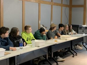 Nine Mendon students participating in the Envirothon competition.